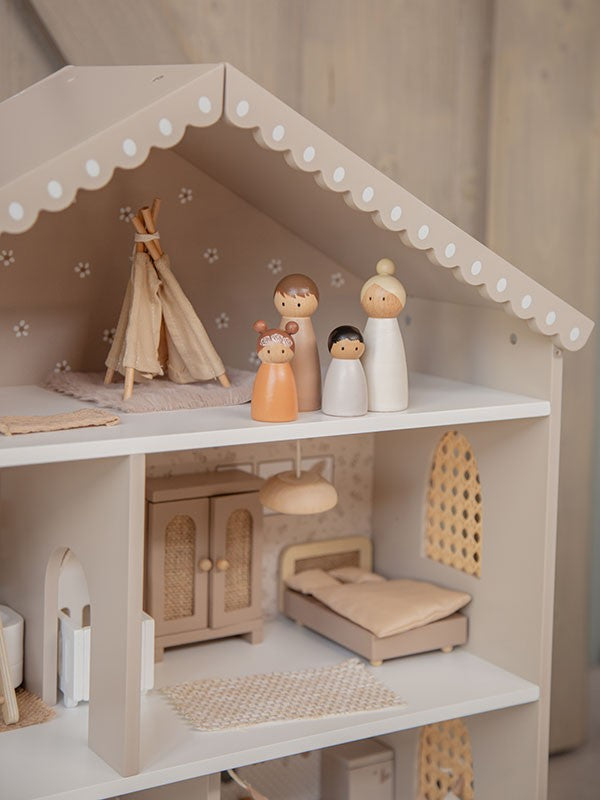 Puppenhaus aus Holz - beige