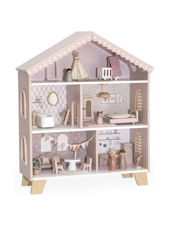 Puppenhaus aus Holz - rosa