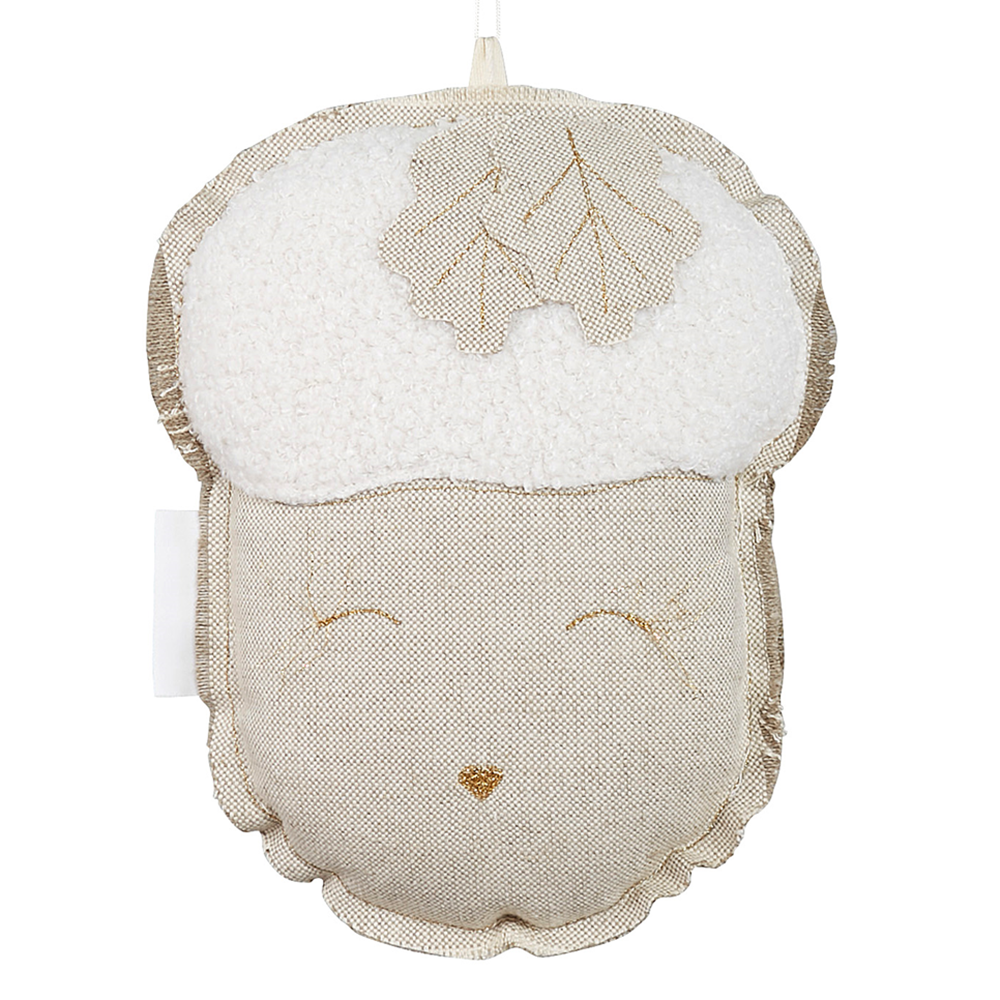 Mobile Eichelnuss aus Leinen natur