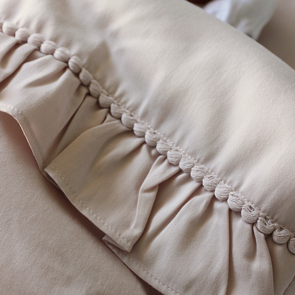 Babybettwäsche für Neugeborene Boho puderrosa mit Details