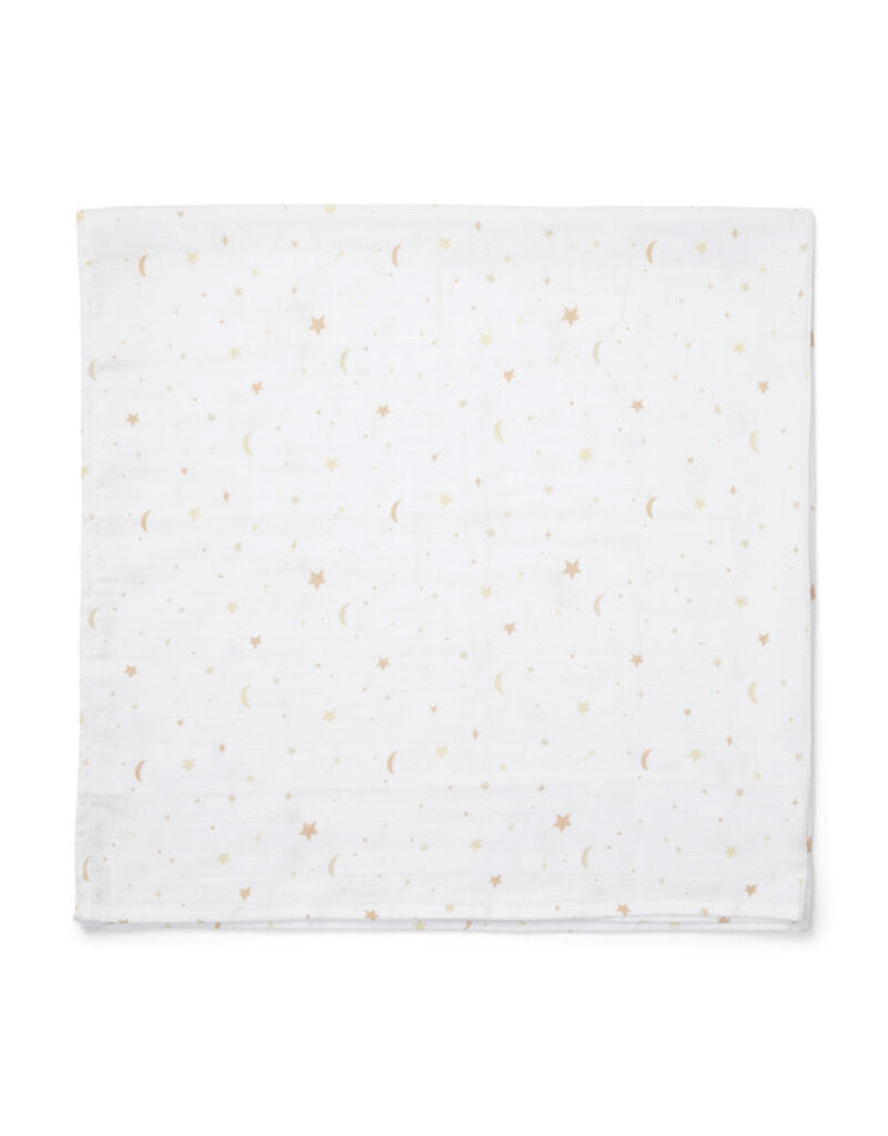 Pucktuch Swaddle weiß mit Mond & Sternen von Poetree Kids