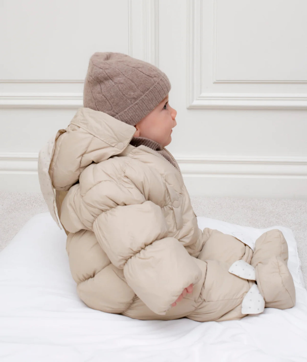 Baby Winteroverall mit Daunenfüllung - beige