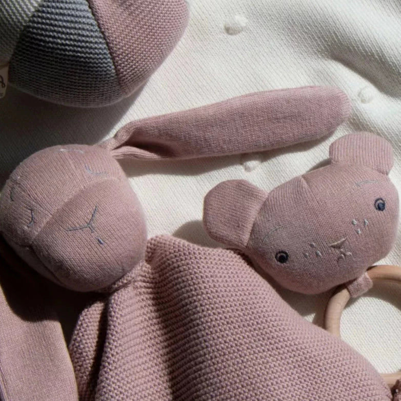 Doudou Hase aus organischer Baumwolle rosa