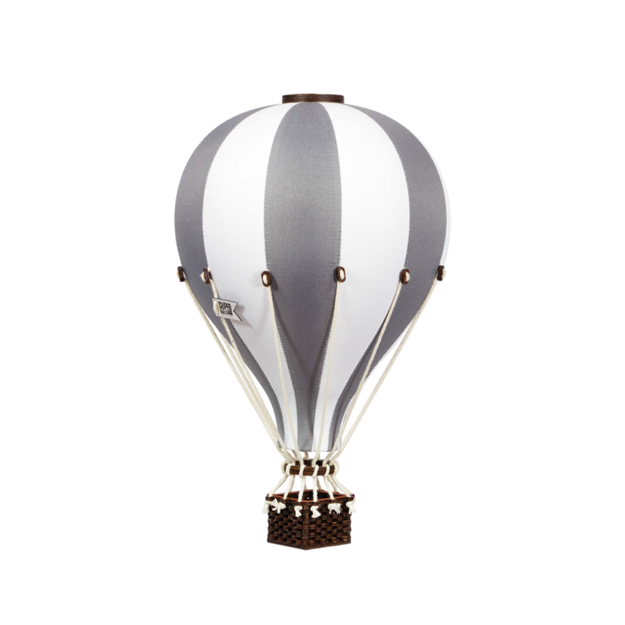 Heißluftballon weiß / dunkelgrau