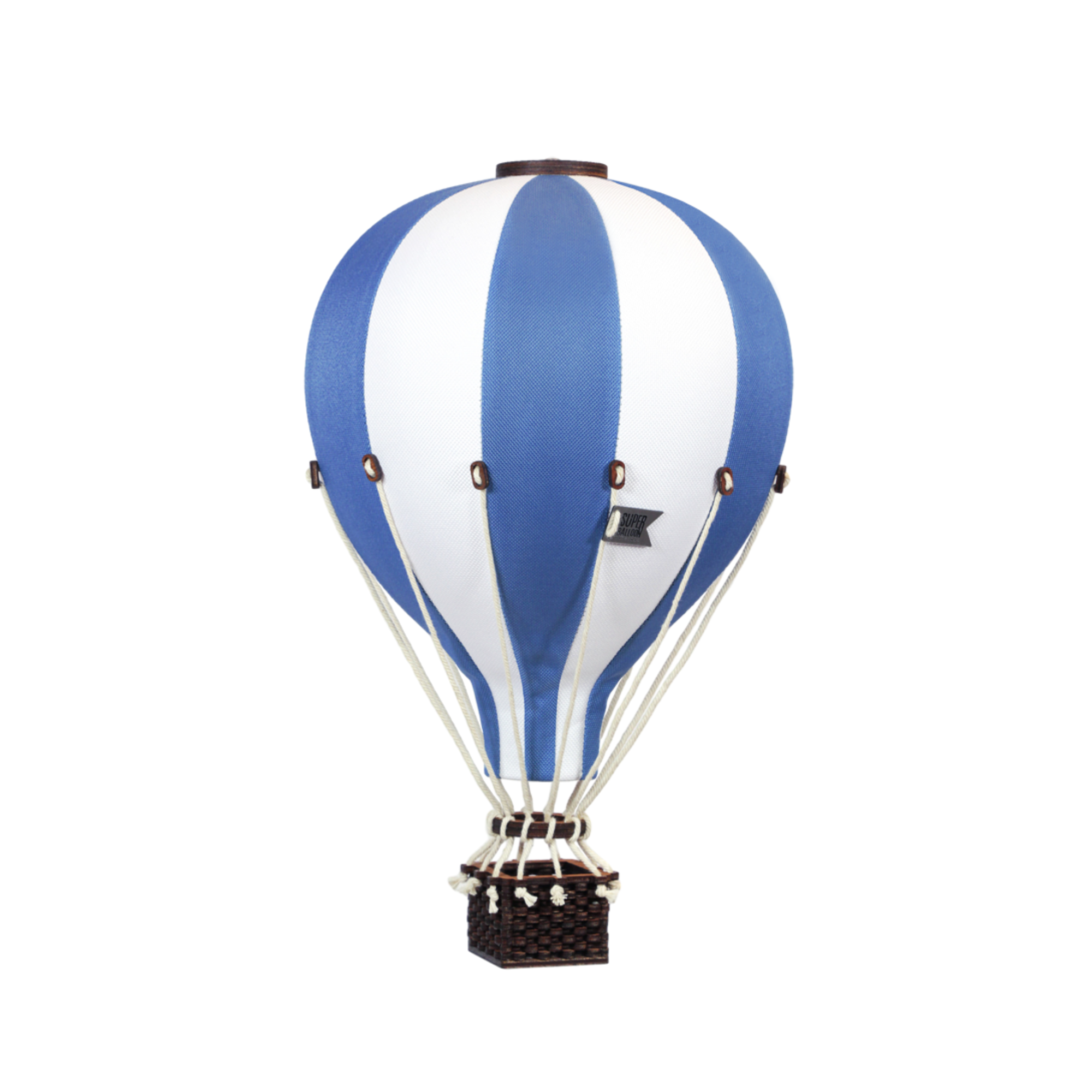 Heißluftballon weiß / dunkelblau