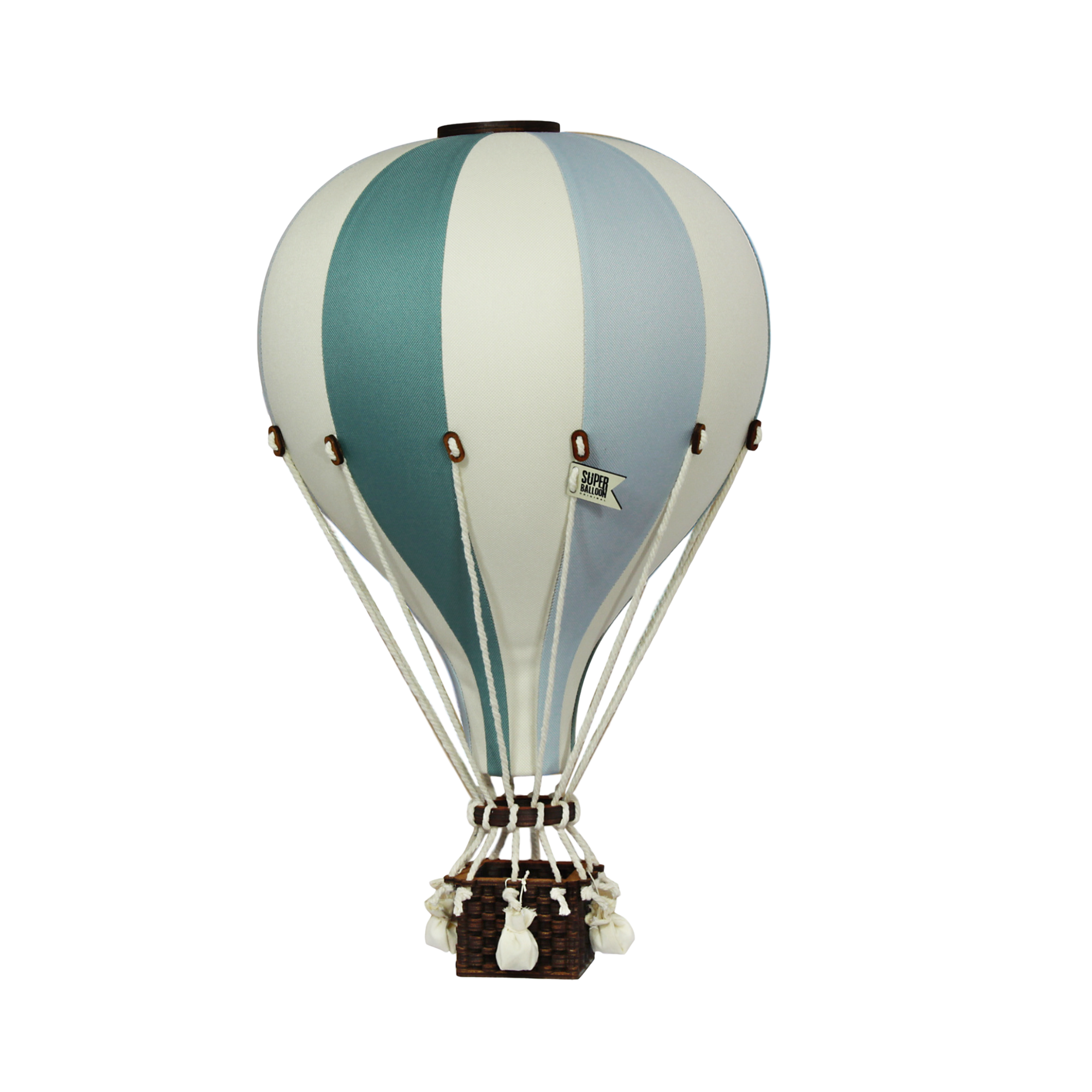 Heißluftballon dunkelgrün / blaugrau / vanille