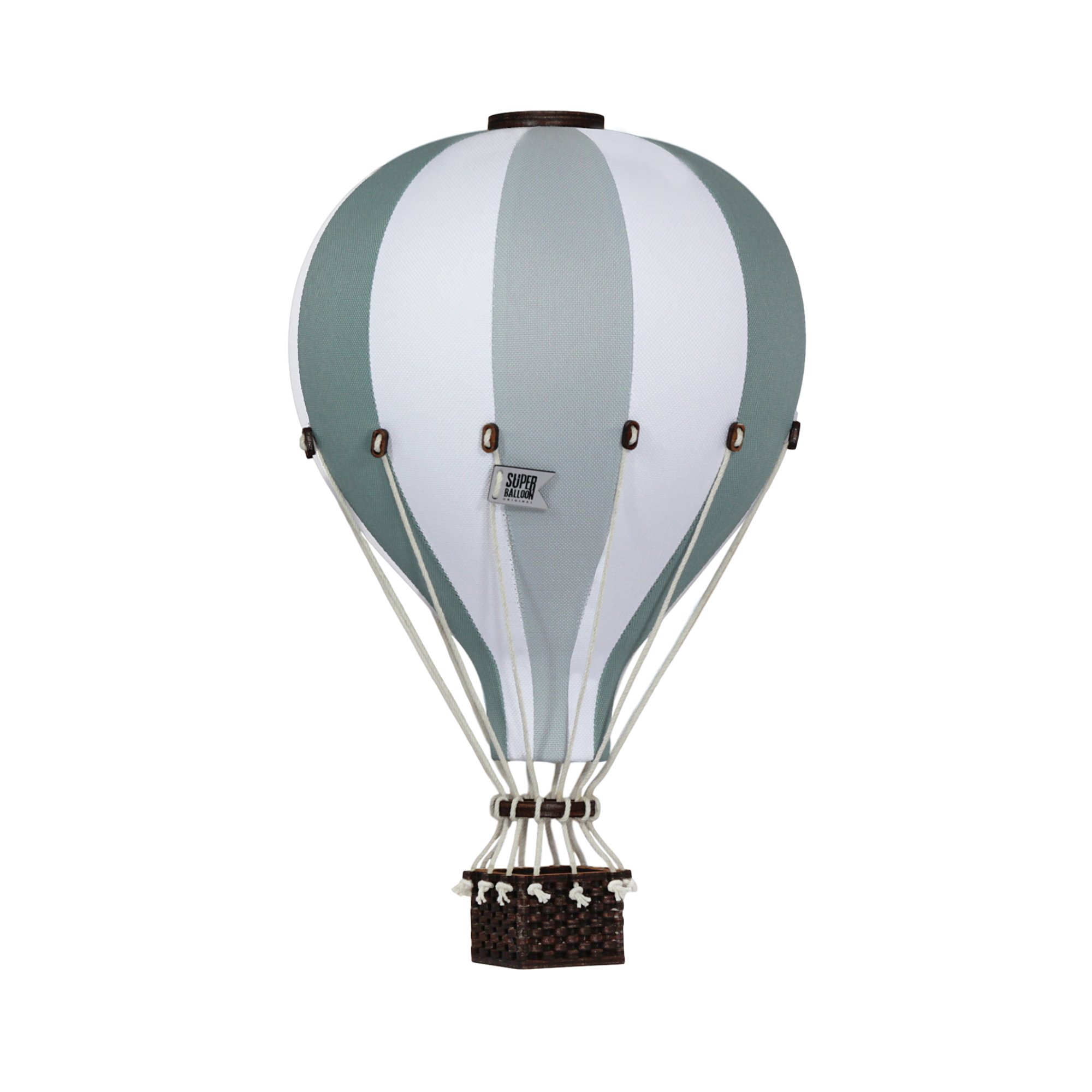 Heißluftballon dunkelgrün / graumint / weiß