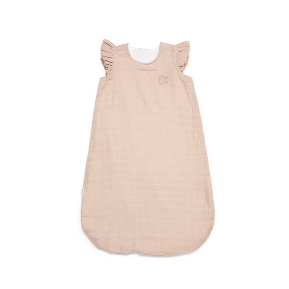 Sommer Baby Schlafsack mit Rüschen beige 65 cm