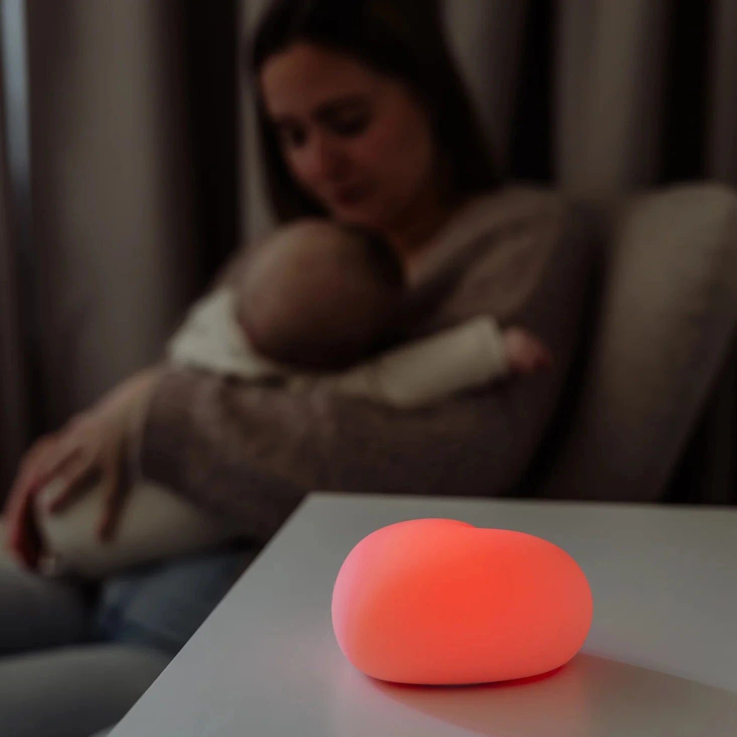 Stilllicht Herz warm grey von Flow Amsterdam als Nachtlicht