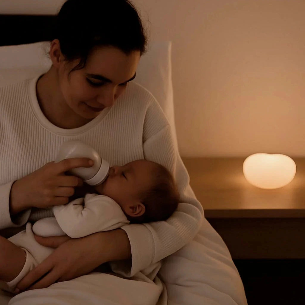 Stilllicht Herz warm grey beim Stillen