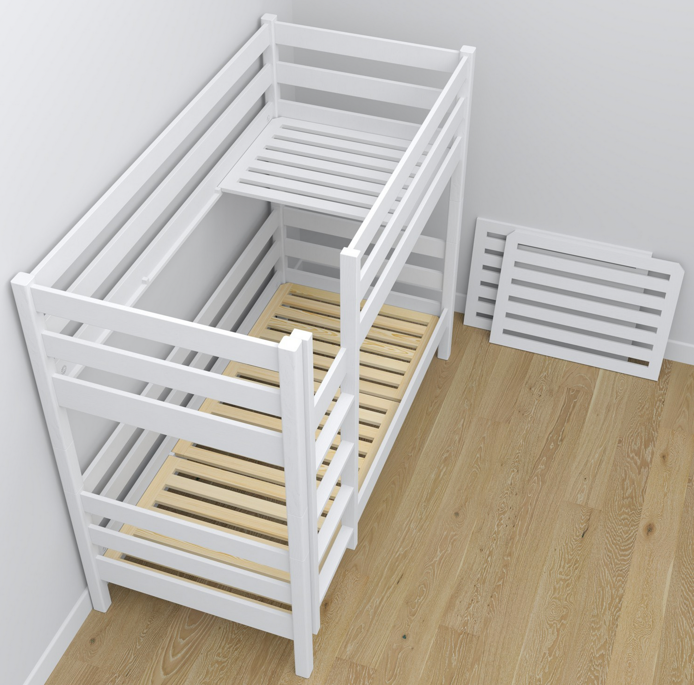 Stockbett WOODY 01 mit Schublade weiß
