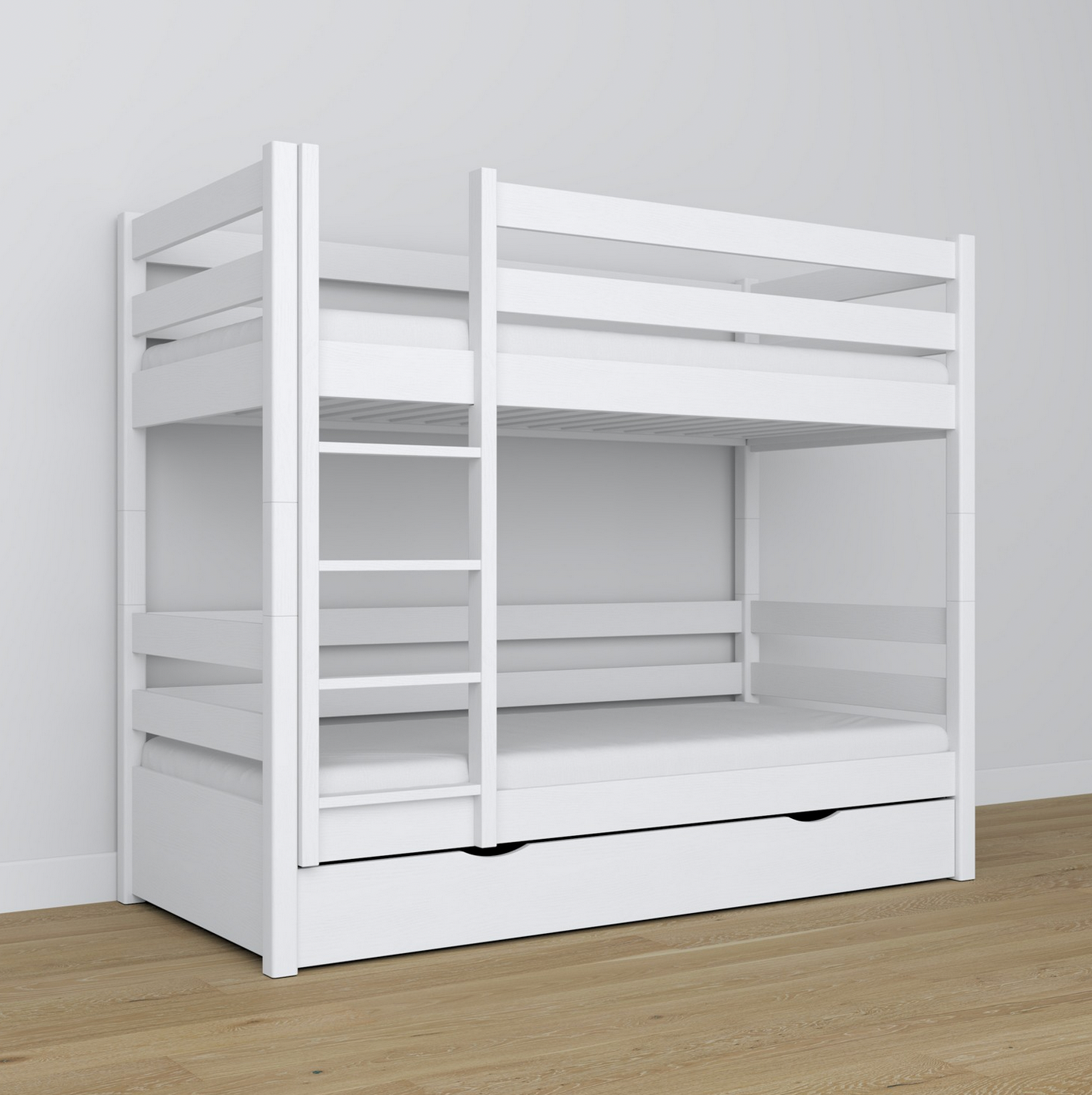 Stockbett WOODY 01 mit Schublade weiß