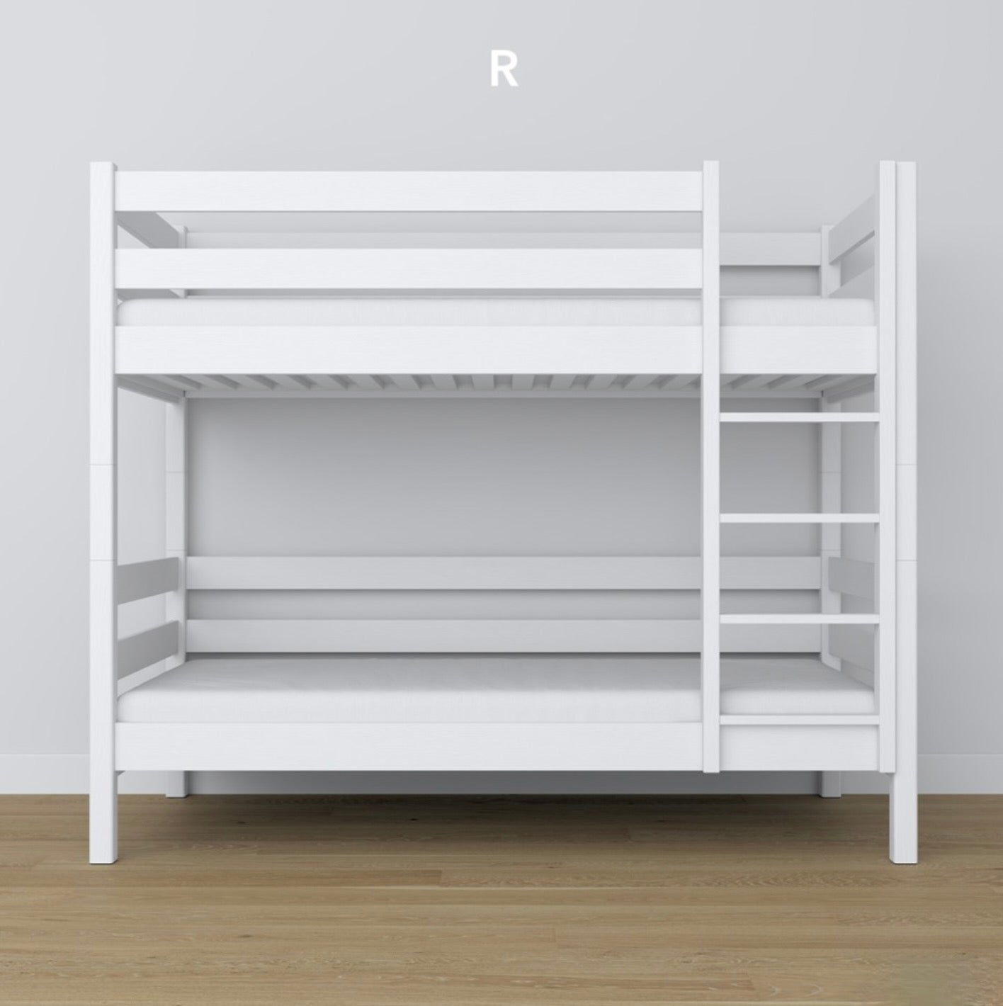 Stockbett Holz weiß mit leiter rechts