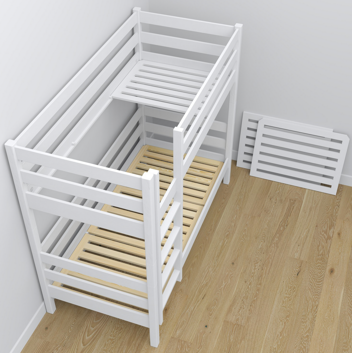Stockbett WOODY 01 weiß