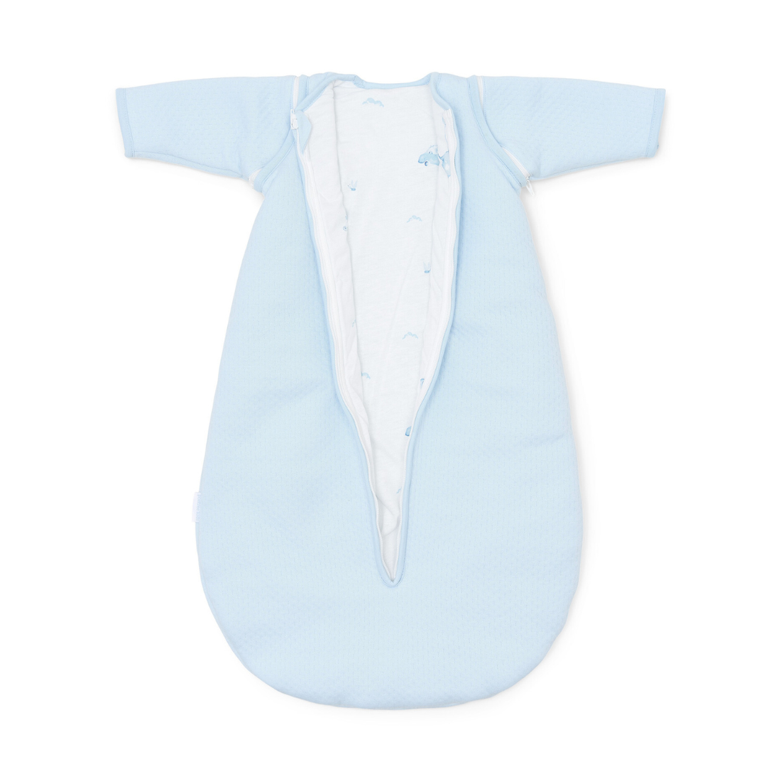 Winterschlafsack mit abnehmbaren Ärmeln BLUE DREAMS blau offen
