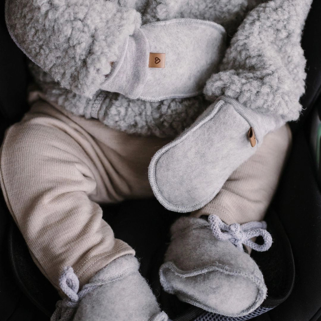 Baby Booties aus Premium-Schafwolle beige