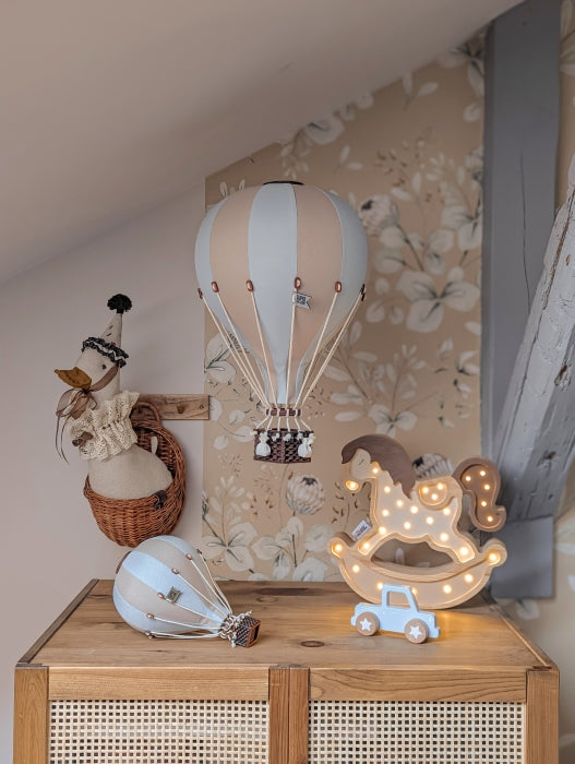 Ballon beige blau L für Kinderzimmer