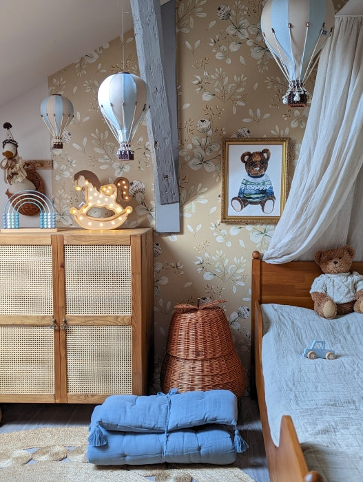 Heißluftballon hellblau / beige