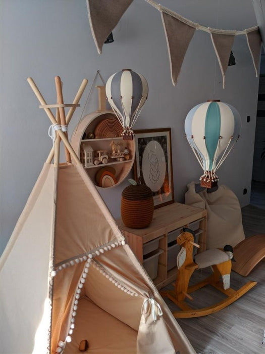 Heißluftballon dunkelbeige / dunkelgrün
