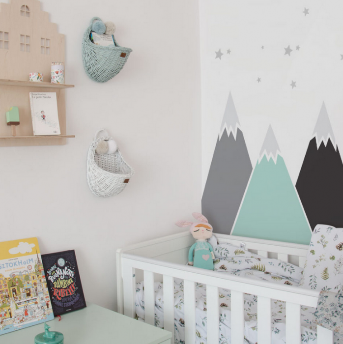 Wandtattoo BERGE IN PASTELL mit Kreidetafel