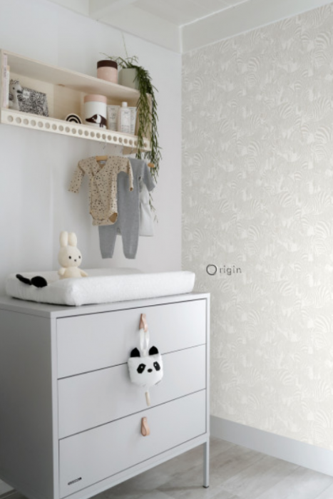 Kinderzimmer Tapete Wien - Zebras silber - harmony ambiente