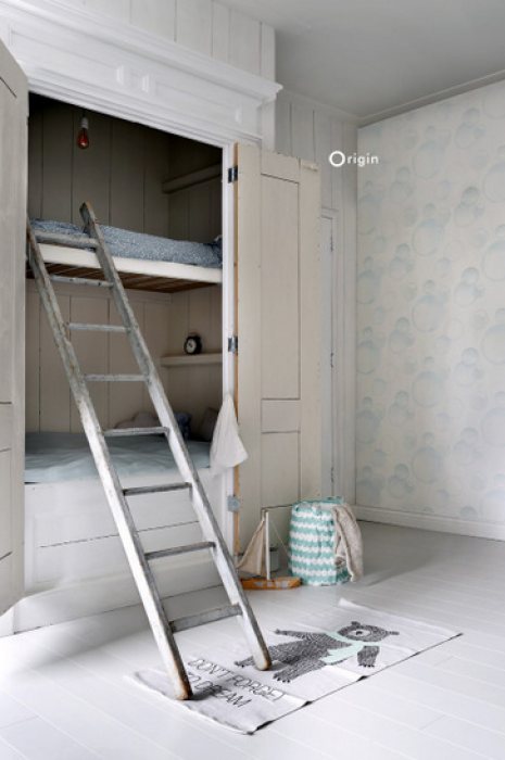 Kinderzimmer Tapete Seifenblasen pastell mint blau - Kindertapeten Wien
