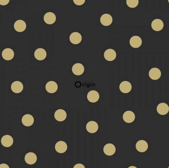 Vliestapete Dots schwarz - gold
