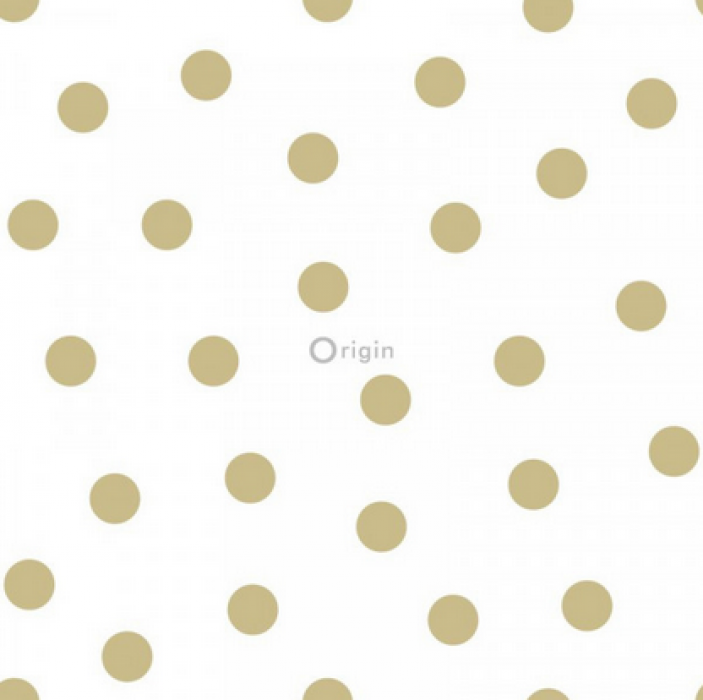 Vliestapete Dots weiß - gold