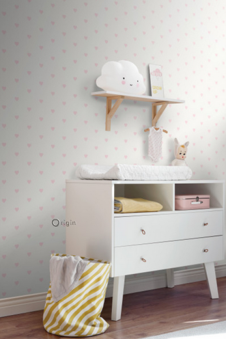 Kinderzimmer Tapete Herzchen rosa Mädchenzimmer - Kindertapeten Wien