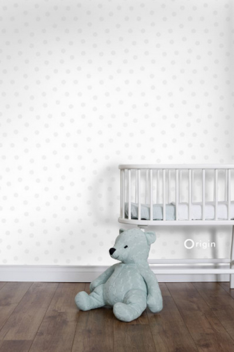 Babyzimmer Tapete Punkte silber - harmony ambiente Wien