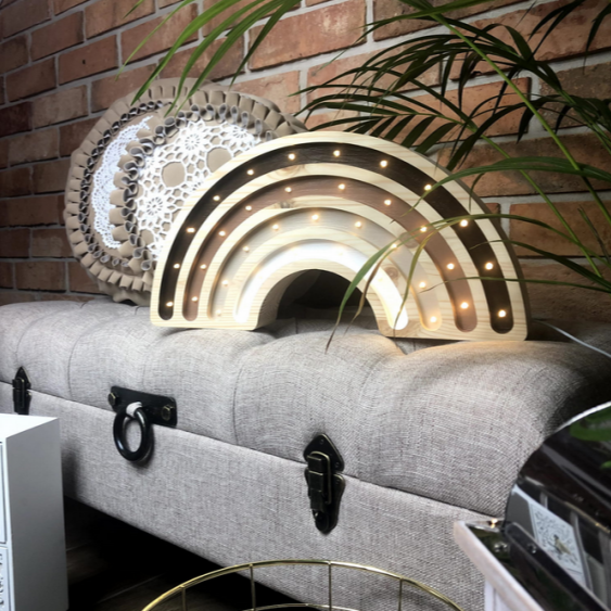 LED Holzlampe REGENBOGEN cappuccino