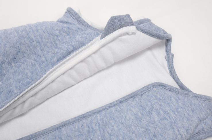 Schlafsack "Chevron Denim Blue" mit abnehmbaren Ärmeln