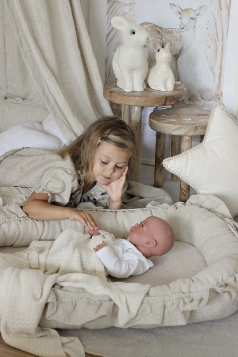 Babynest PURE NATURE mit Rüsche natural