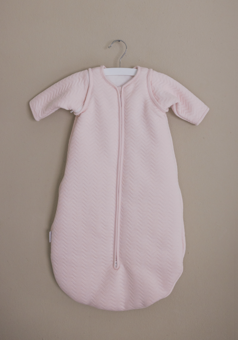 Schlafsack "Chevron Light Pink" mit abnehmbaren Ärmeln