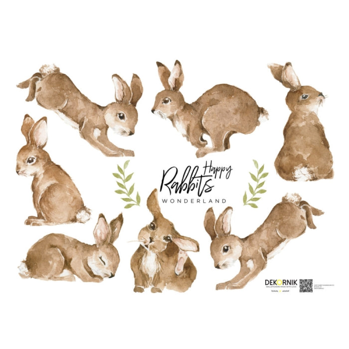 Wandsticker Set HAPPY RABBITS WONDERLAND