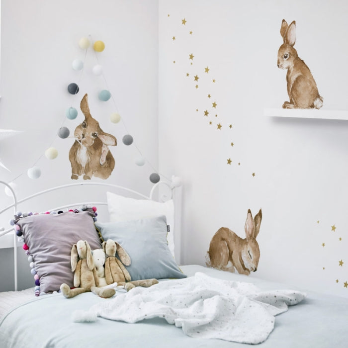 Kinderzimmer Wandsticker Hasen Happy Rabbits Wonderland 