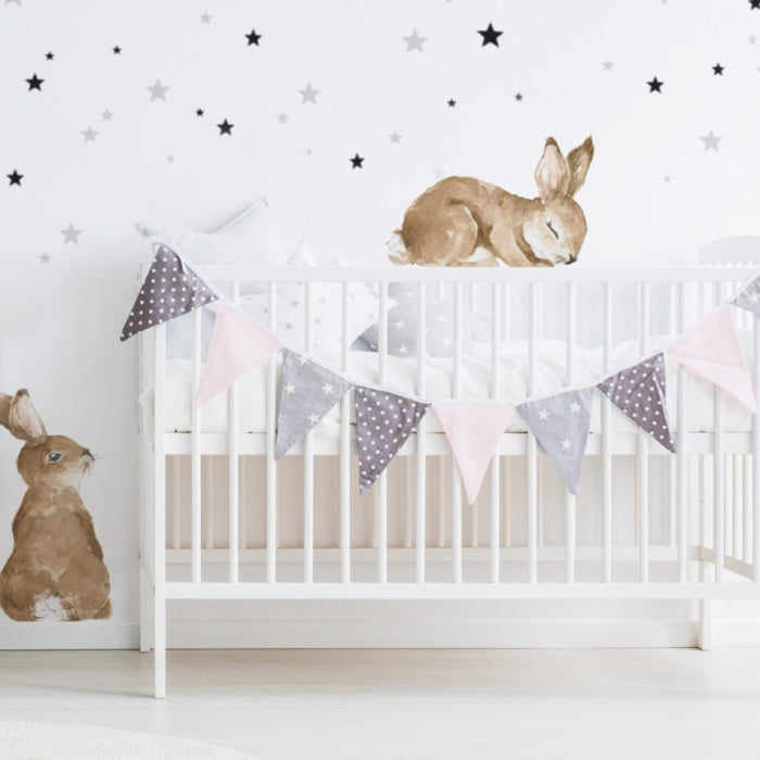 Wandsticker Set HAPPY RABBITS WONDERLAND