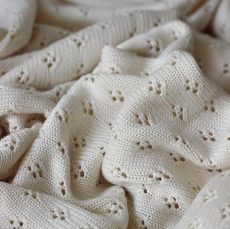 Bambusdecke vanille gestrickt Cotton& sweets Babyshower Geschenk - harmony ambiente