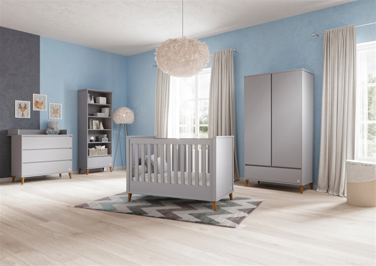 Bücherregal mit Schublade NORDIC grau