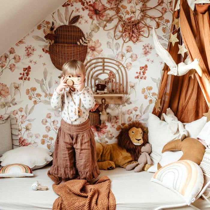 Kindertapete rosa Bluemn von Dekornik - harmony ambiente Kinderzimmer Einrichtung