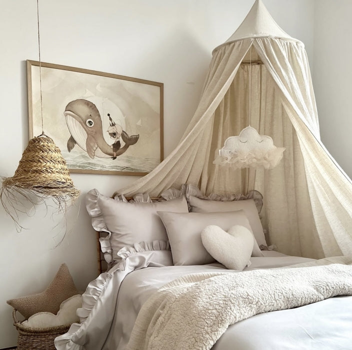 Cotton & Sweets Betthimmel Musselin Leinen natural 50 cm - harmony ambiente Wien