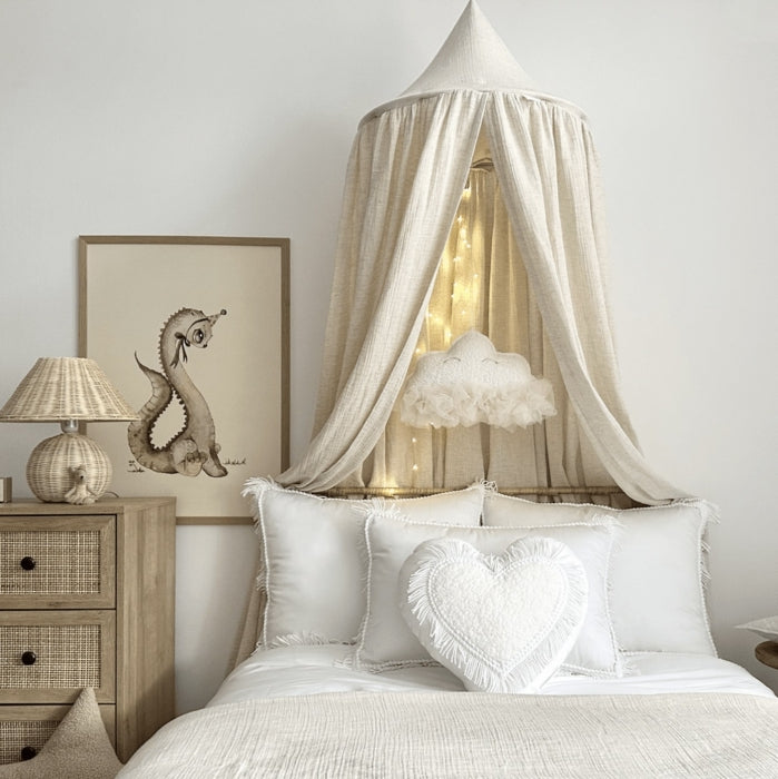 Cotton & Sweets Baldachin Musselin Leinen natural 50 cm - harmony ambiente Wien