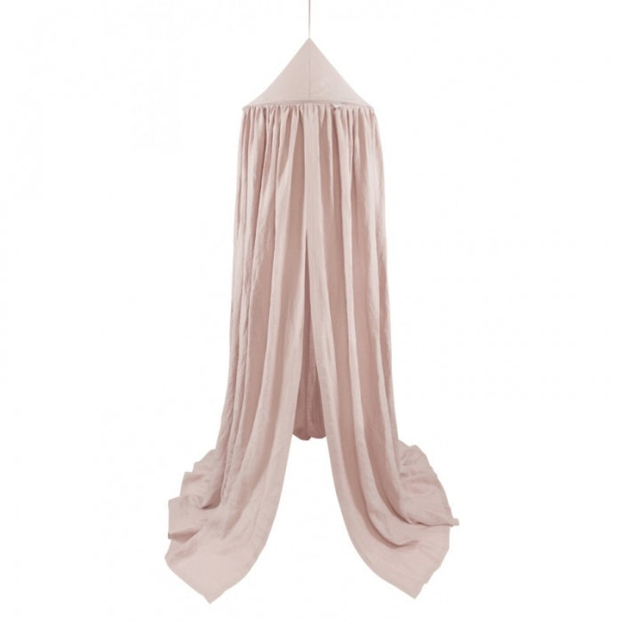 Baldachin Leinen rosa | Betthimmel rosa | Kinderzimmer Deko | Babyzimmer Deko bei Harmony Ambiente