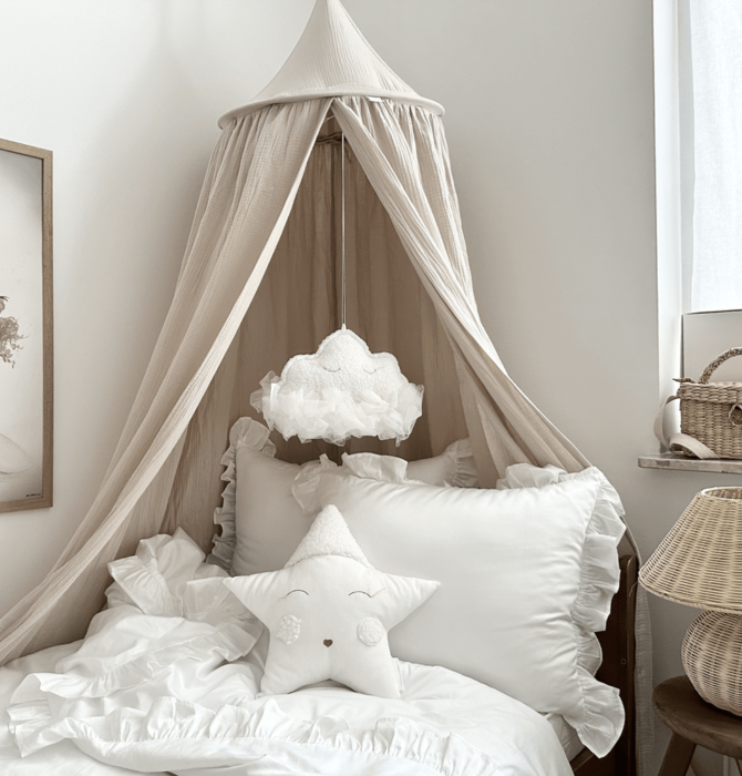 Cotton & Sweets Baldachin Musselin beige 50 cm - harmony ambiente Wien