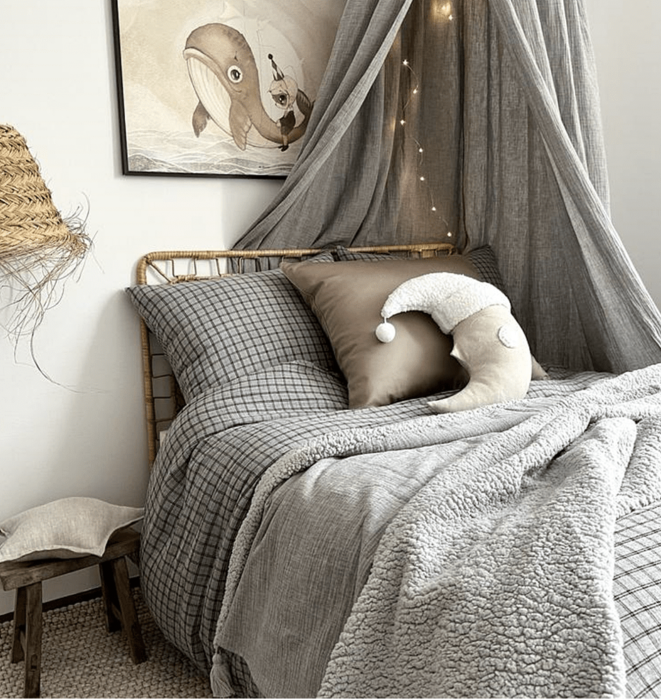 Cotton & Sweets Betthimmel Musselin grau 50 cm - harmony ambiente Wien