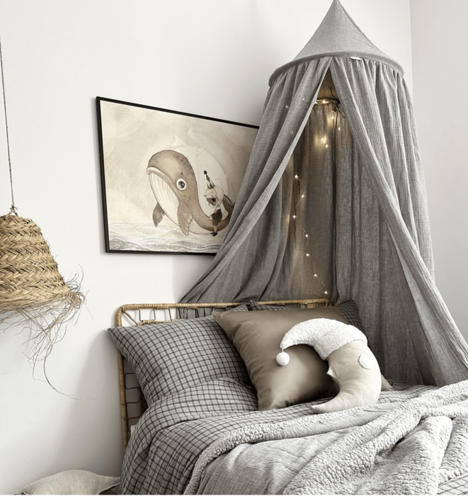 Cotton & Sweets Baldachin Musselin grau 50 cm - harmony ambiente Wien