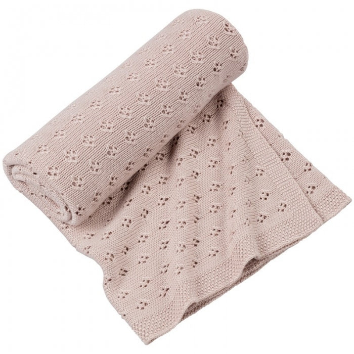 Bambusdecke puderrosa gestrickt Cotton& sweets Babyshower Geschenk - harmony ambiente