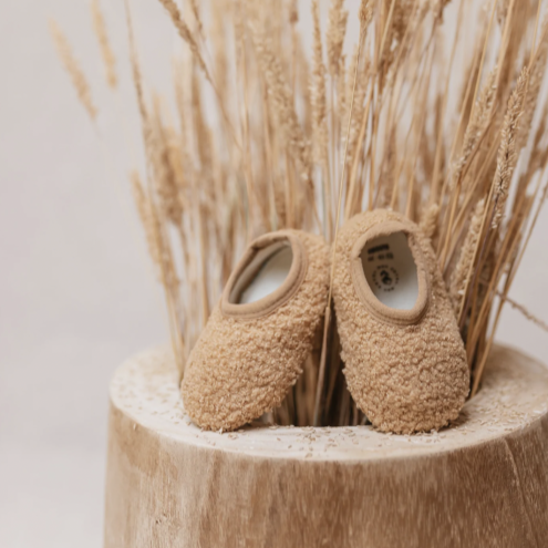 Kinder Hausschuhe, Baby Hausschuhe aus Baumwolle von Mrs. Ertha peanut - harmony ambiente