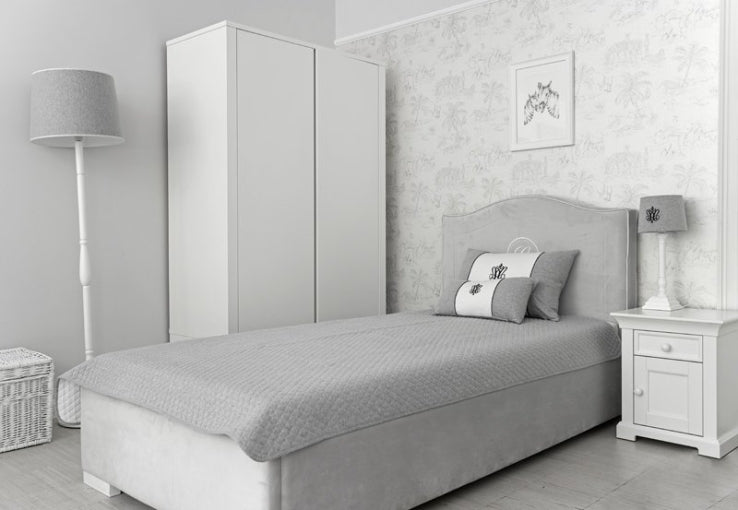 Gesteppte Tagesdecke 140x200 hellgrau