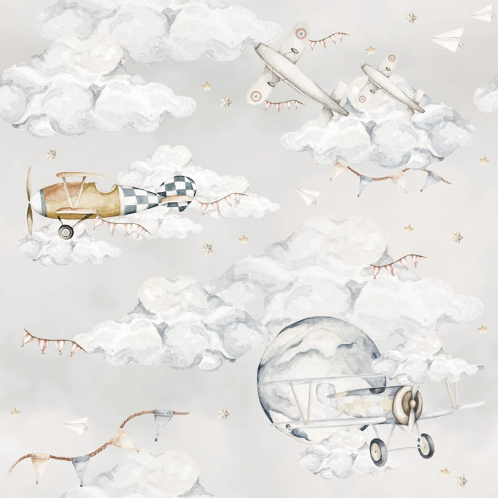 Tapete Flugzeuge fürs Kinderzimmer
